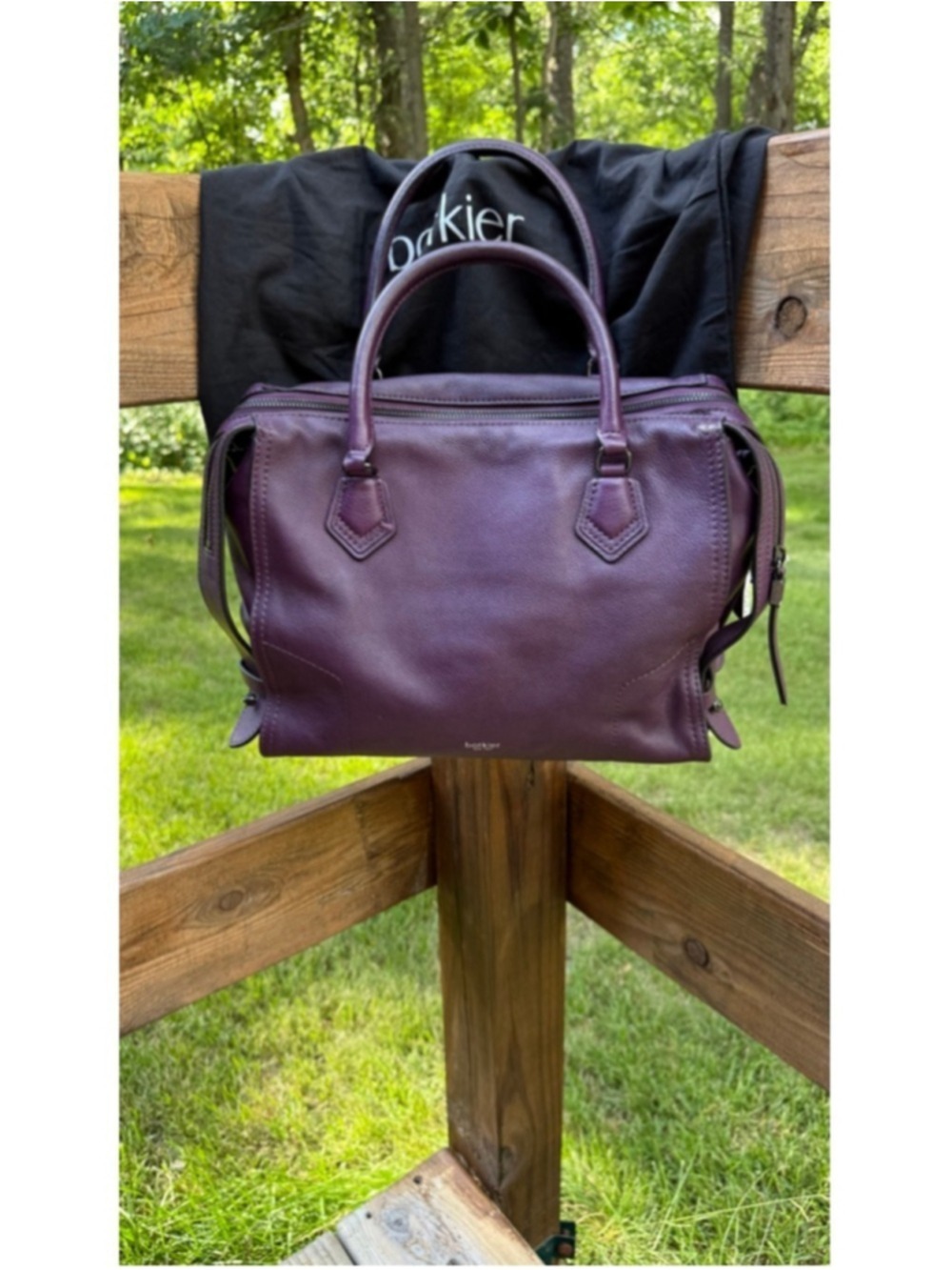 Botkier New York Moto Leather Satchel – Winter Purple - Picture 2 of 16